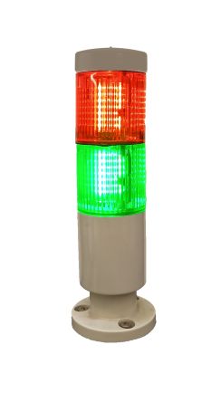 RS PRO Red/Green Signal Tower, 2 Lights, 24 V ac/dc, Screw Mount [0]; 222-2442