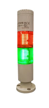 RS PRO Red/Green Buzzer Signal Tower, 2 Lights, 24 V ac/dc, Screw Mount [0]; 222-2443