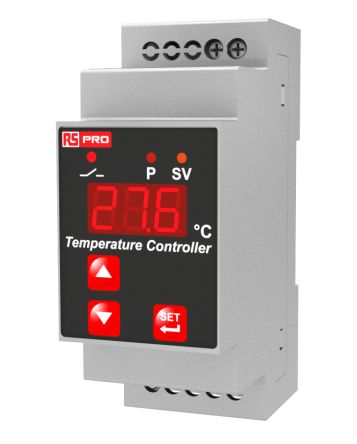 RS PRO DIN Rail On/Off Temperature Controller, 86 x 35mm 1 Input, 1 Output Relay, 230 V Supply Voltage ON/OFF [0]; 222-8121