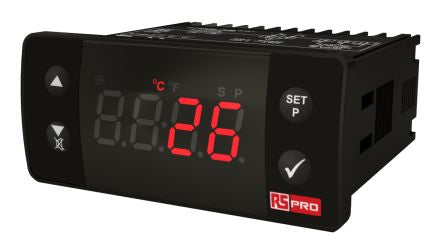 RS PRO Panel Mount On/Off Temperature Controller, 77 x 35mm 1 Input, 1 Output Relay, 24 V Supply Voltage ON/OFF [0]; 222-8122