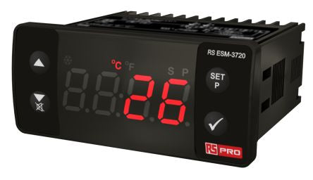 RS PRO Panel Mount PID Temperature Controller, 77 x 35mm 1 Input, 2 Output Relay, 24 V Supply Voltage ON/OFF, PID [0]; 222-8136