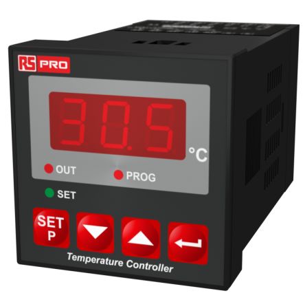 RS PRO Panel Mount On/Off Temperature Controller, 48 x 48mm 1 Input, 1 Output Relay, 100 → 240 V Supply Voltage [0]; 222-8140
