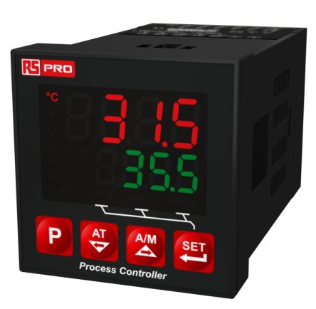 RS PRO Panel Mount PID Temperature Controller, 48 x 48mm 3 Input, 3 Output Relay, SSR, 24 V Supply Voltage ON/OFF, PID [0]; 222-8147