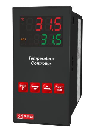 RS PRO Panel Mount PID Temperature Controller, 48 x 96mm 2 Input, 3 Output Relay, SSR, 100 → 240 V Supply [0]; 222-8153