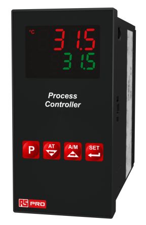 RS PRO Panel Mount PID Temperature Controller, 48 x 96mm 3 Input, 3 Output Relay, SSR, 100 → 240 V Supply [0]; 222-8154