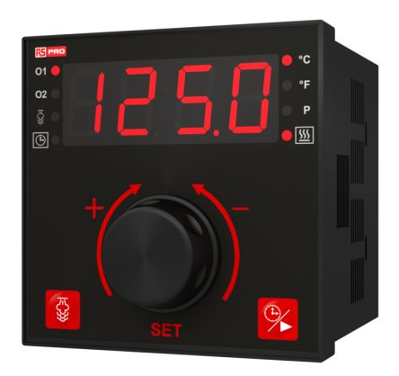 RS PRO Panel Mount On/Off Temperature Controller, 96 x 96mm 3 Input, 3 Output Relay, SSR, 100 → 240 V Supply [0]; 222-8157