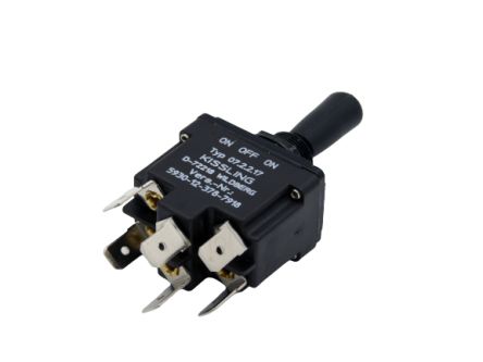 TE Connectivity Toggle Switch, Through Hole Mount, On-Off-On, DPDT, Quick Connect Terminal [07-2-2-17]; 223-8081
