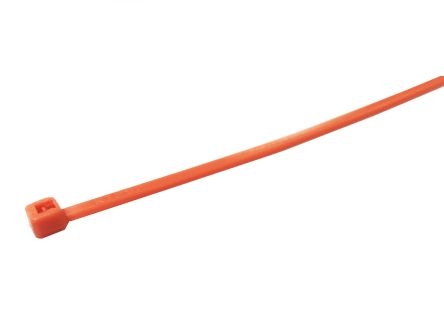 RS PRO Cable Tie, 203mm x 4.6 mm, Orange Nylon, Pk-100 [0]; 224-3130