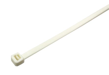 RS PRO Cable Tie, 203mm x 4.6 mm, White Nylon, Pk-100 [0]; 224-3132