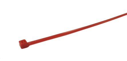 RS PRO Cable Tie, 280mm x 4.8 mm, Red Nylon, Pk-100 [0]; 224-3140