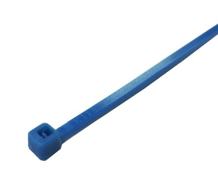 RS PRO Cable Tie, 385mm x 4.8 mm, Blue Nylon, Pk-100 [0]; 224-3160