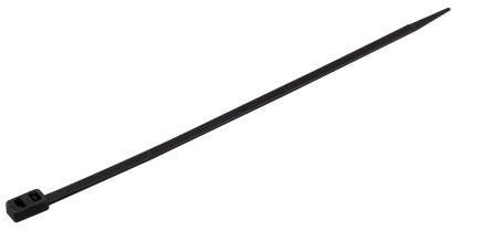 RS PRO Cable Tie, 370mm x 4.8 mm, Black Nylon, Pk-100 [0]; 224-3175