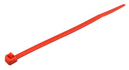 RS PRO Cable Tie, 200mm x 4.6 mm, Red Nylon, Pk-100 [0]; 224-3193