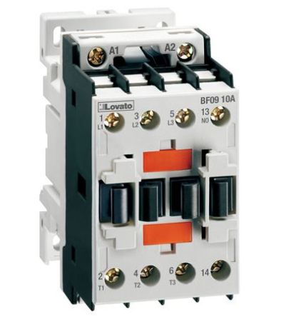 Lovato Contactor, 110 V ac Coil, 3-Pole, 25 A, 11 kW, 1NC [BF2501A110]; 224-7340