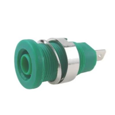 RS PRO Green Female Banana Socket, 4 mm Connector, Tab Termination, 24A, 1000V, Nickel, Tin Plating [0]; 224-7424