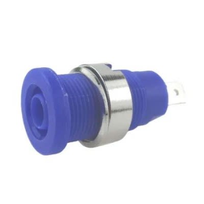 RS PRO Blue Female Banana Socket, 4 mm Connector, Tab Termination, 24A, 1000V, Nickel, Tin Plating [0]; 224-7426
