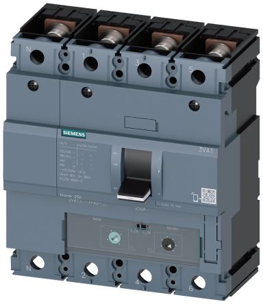 Siemens, SENTRON Circuit breaker 4P 160A, DIN Rail Mount [3VA1216-5GF42-0AA0]; 224-7905