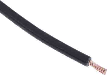 RS PRO Black 1mm² Hook Up Wire, 17 AWG, 32/02 mm, 305m, PVC TI3 Insulation [0]; 225-2149