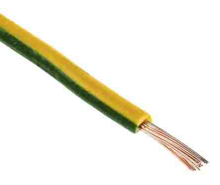 RS PRO Green/Yellow 1.5mm² Hook Up Wire, 16 AWG, 30/0.2 mm, 305m, PVC TI3 Insulation [0]; 225-2153
