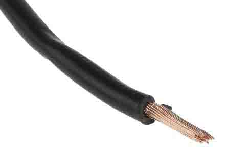 RS PRO Black 2.5mm² Hook Up Wire, 14 AWG, 50/0.25 mm, 305m, PVC TI3 Insulation [0]; 225-2154