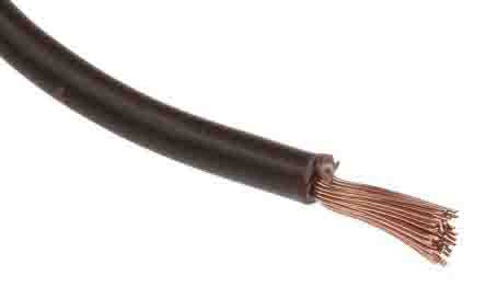 RS PRO Brown 2.5mm² Hook Up Wire, 14 AWG, 50/0.25 mm, 305m, PVC TI3 Insulation [0]; 225-2156
