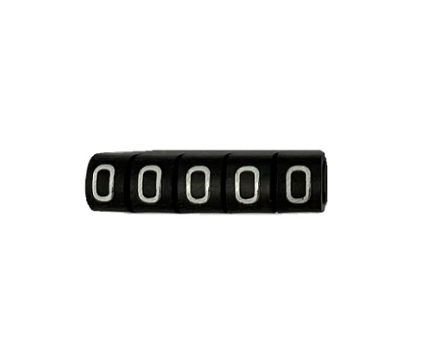 RS PRO Slide On Cable Marker, White on Black, Pre-printed "0", 3 → 4.2mm Cable [0]; 225-2158