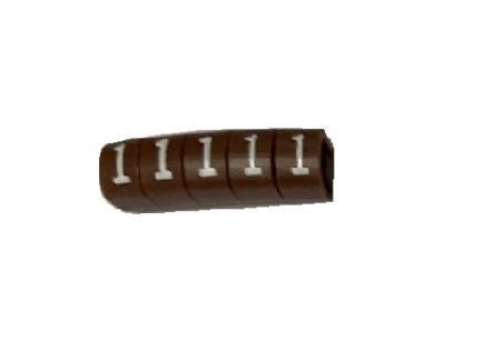 RS PRO Slide On Cable Marker, White on Brown, Pre-printed "1", 3 → 4.2mm Cable [0]; 225-2159