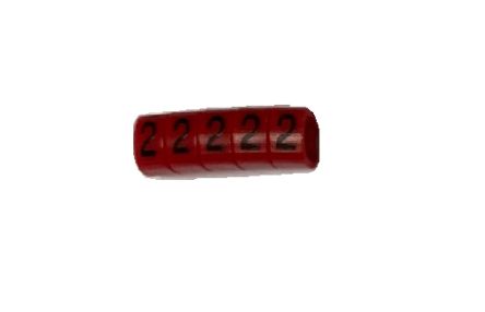 RS PRO Slide On Cable Marker, Black on Red, Pre-printed "2", 3 → 4.2mm Cable [0]; 225-2160
