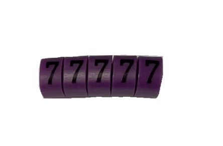 RS PRO Slide On Cable Marker, Black on Violet, Pre-printed "7", 3 → 4.2mm Cable [0]; 225-2165