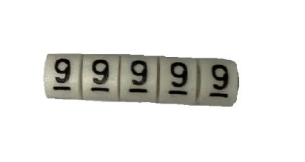 RS PRO Slide On Cable Marker, Black on White, Pre-printed "9", 3 → 4.2mm Cable [0]; 225-2167