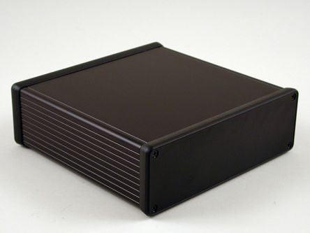 Hammond 1455 Series Extruded Aluminium Enclosure, IP54, 160 x 165 x 52mm [1455T1602BK]; 225-6360