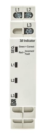 RS PRO Phase Monitoring Relay, 3 Phase, DIN Rail, Surface Mount [0]; 225-7384