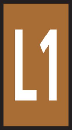 HellermannTyton WIC1 Cable Markers, Brown, Pre-printed "L1", 2 → 2.8mm Cable, 561-01311 WIC1-L1-PA66-BN [561-01311 WIC1-L1-PA66-BN]; 225-9873
