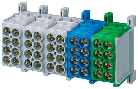 Siemens Distribution Block, Blue, Grey, Yellow [8GS4004-1]; 226-2868