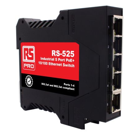 RS PRO Unmanaged 5 Port Ethernet Switch With PoE [0]; 226-3245