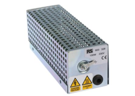 RS PRO Enclosure Heater, 110V ac, 150W Output, 150W Input, 280°C, 70mm x 67mm x 191mm [0]; 226-3689