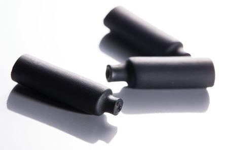 RS PRO Adhesive Lined End Cap, Black 7.44mm Sleeve Dia. x 30.35mm Length 4:1 Ratio [0]; 226-9081