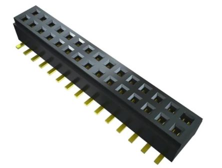 Samtec CLM Series Vertical Surface Mount Socket Strip, 16-Contact, 2-Row, 1mm Pitch, Through Hole Termination [CLM-108-02-F-D-K-TR]; 227-1020
