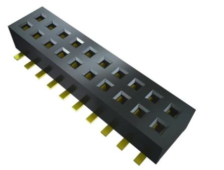 Samtec CLP Series Horizontal Surface Mount PCB Socket, 16-Contact, 2-Row, 1.27mm Pitch, SMT Termination [CLP-108-02-F-D-P-TR]; 227-1053