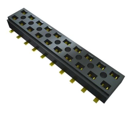 Samtec CLT Series Straight Surface Mount PCB Socket, 10-Contact, 2-Row, 2mm Pitch, Solder Termination [CLT-105-02-S-D-BE-A-K-TR]; 227-1108