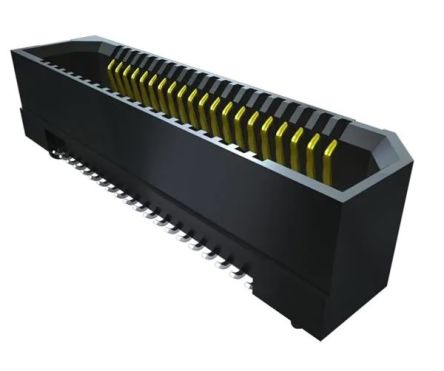 Samtec ERF8 Series Right Angle Surface Mount PCB Socket, 80-Contact, 2-Row, 0.8mm Pitch, Solder Termination [ERF8-040-01-S-D-RA-TR]; 227-1167