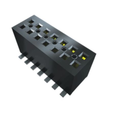Samtec FLE Series Vertical Surface Mount PCB Socket, 30-Contact, 2-Row, 1.27mm Pitch, Solder Termination [FLE-115-01-G-DV-K-TR]; 227-1268
