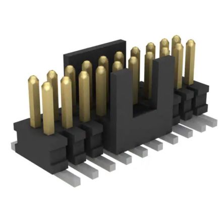 Samtec FTSH Series Vertical Through Hole PCB Header, 20 Contact(s), 1.27 mm Pitch, 2 Row(s), Unshrouded [FTSH-110-01-LM-DV-K-P-TR]; 227-1307