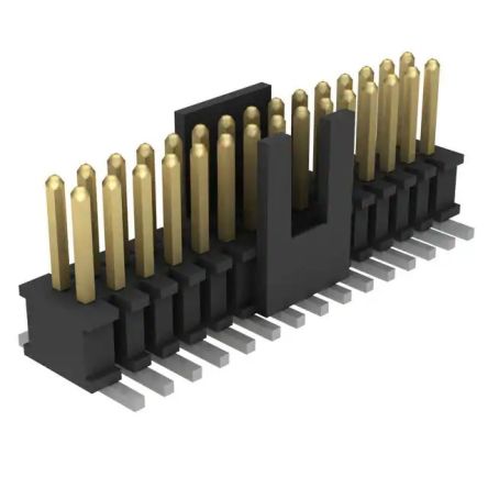 Samtec FTSH Series Horizontal Through Hole PCB Header, 30 Contact(s), 1.27 mm Pitch, 2 Row(s), Unshrouded [FTSH-115-01-L-DV-P-TR]; 227-1316