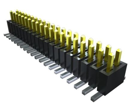 Samtec FTSH Series Horizontal Through Hole PCB Header, 34 Contact(s), 1.27 mm Pitch, 2 Row(s), Unshrouded [FTSH-117-01-L-DV-EJ-K-P-TR]; 227-1318