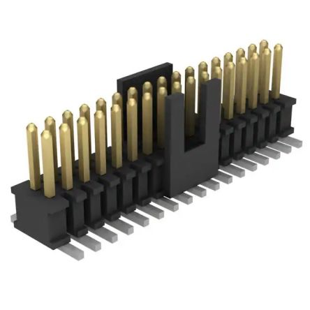 Samtec FTSH Series Horizontal Through Hole PCB Header, 28 Contact(s), 1.27 mm Pitch, 2 Row(s), Unshrouded [FTSH-117-01-L-DV-K-P-TR]; 227-1320