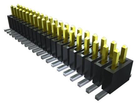 Samtec FTSH Series Vertical Through Hole PCB Header, 40 Contact(s), 1.27 mm Pitch, 2 Row(s), Unshrouded [FTSH-120-01-F-DV-K-P-TR]; 227-1322