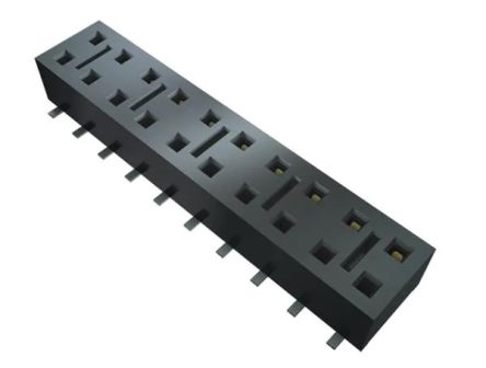 Samtec HLE Series Straight Surface Mount PCB Socket, 6-Contact, 2-Row, 2.54mm Pitch, Solder Termination [HLE-103-02-G-DV-K-TR]; 227-1332