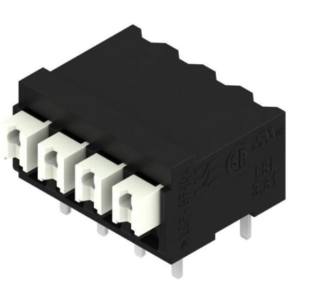 Weidmuller LSF Series PCB Terminal Block, 4-Contact, 3.81mm Pitch, Surface Mount, 1-Row, Through Hole Termination [1824640000]; 227-8310