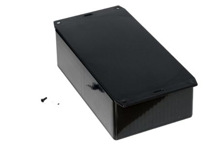 Hammond 1591 Series ABS General Purpose Enclosure, IP54, Flanged, 190 x 57 x 110mm [1591EF2BK]; 228-7278